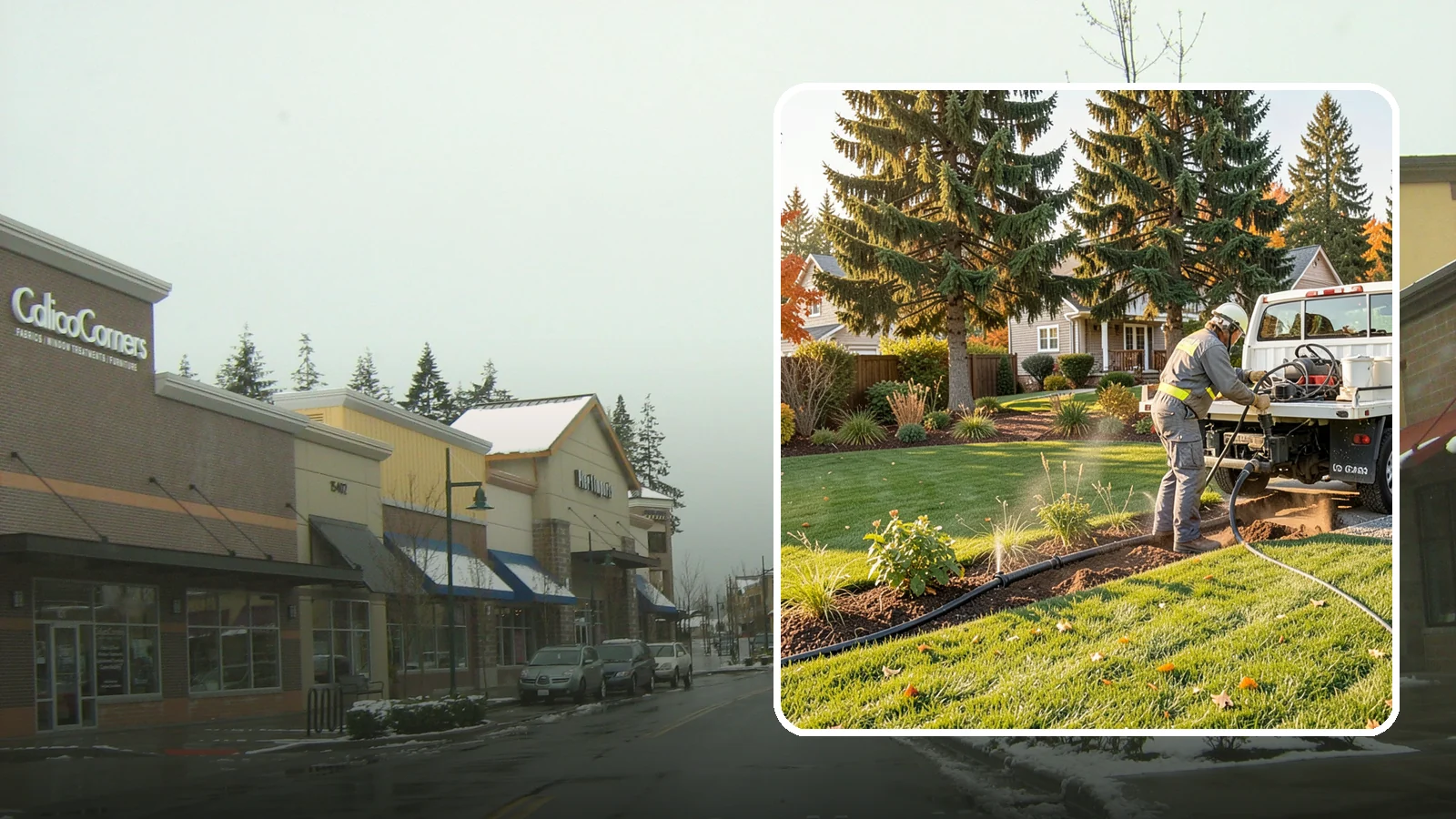 Irrigation Winterization in Mill Creek, Snohomish County, WA - Sprinkler blowout and shutdown that clears water from lines to prevent freeze damage over winter.