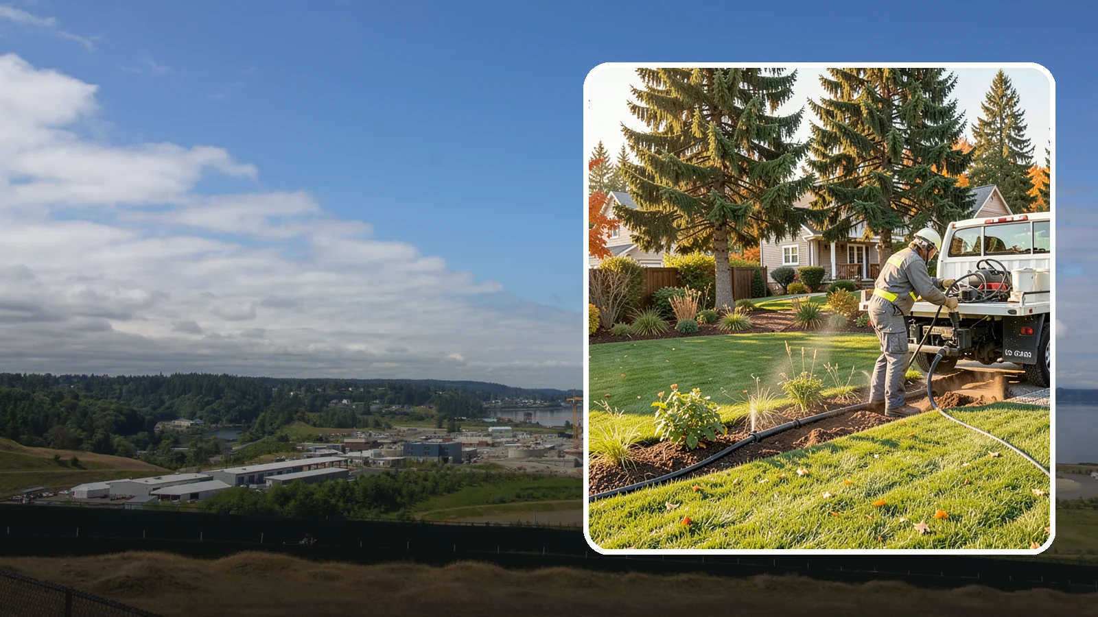 Irrigation Winterization in University Place, Pierce County, WA - Sprinkler blowout and shutdown that clears water from lines to prevent freeze damage over winter.