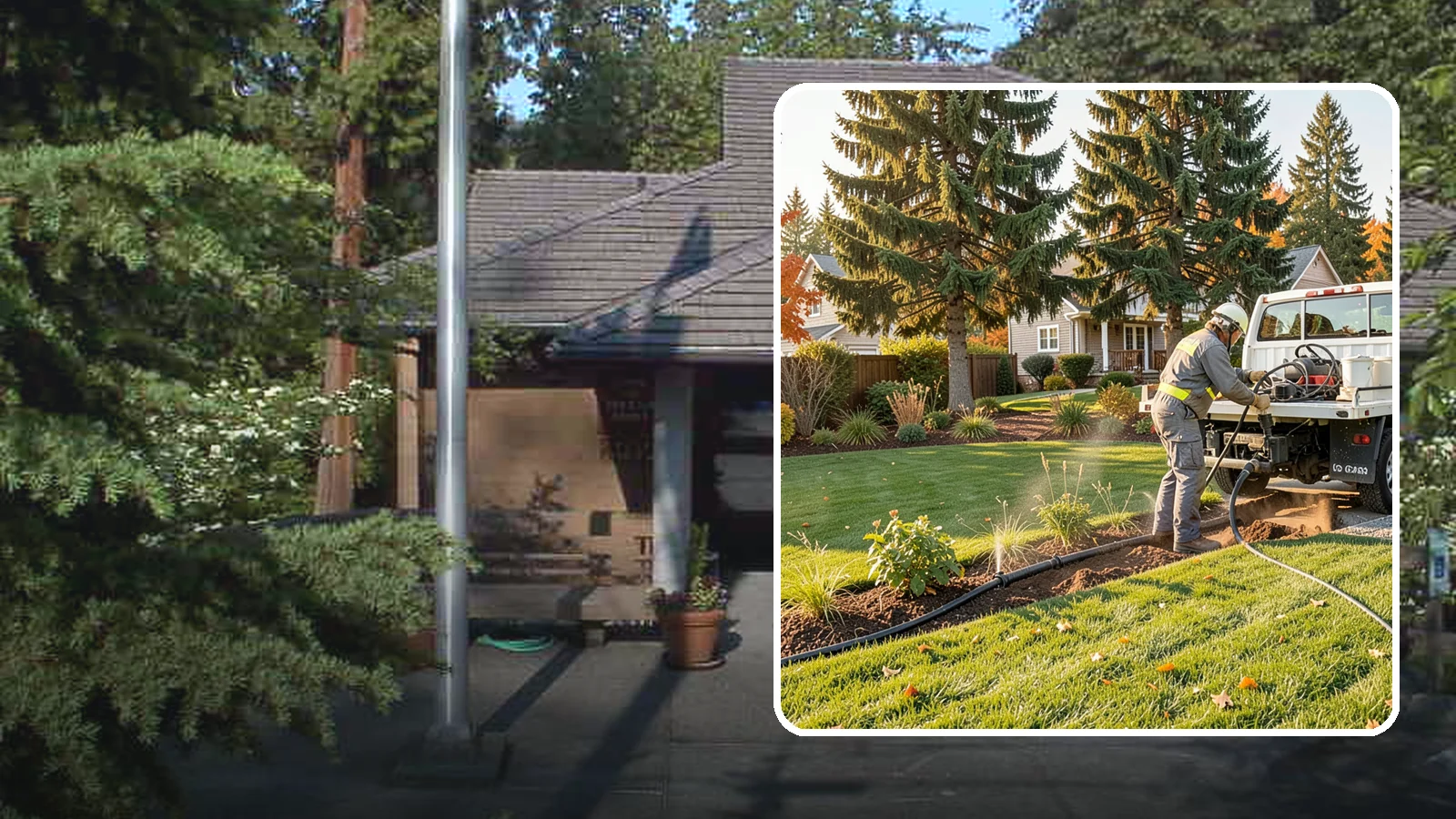 Irrigation Winterization in Yarrow Point, King County, WA - Sprinkler blowout and shutdown that clears water from lines to prevent freeze damage over winter.