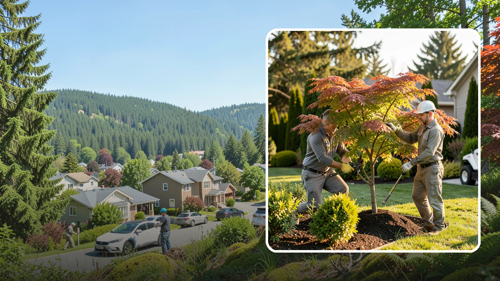 Japanese Maple Pruning in Index, Snohomish County, WA - Careful, artful pruning that preserves the delicate layered form Japanese maples are prized for.