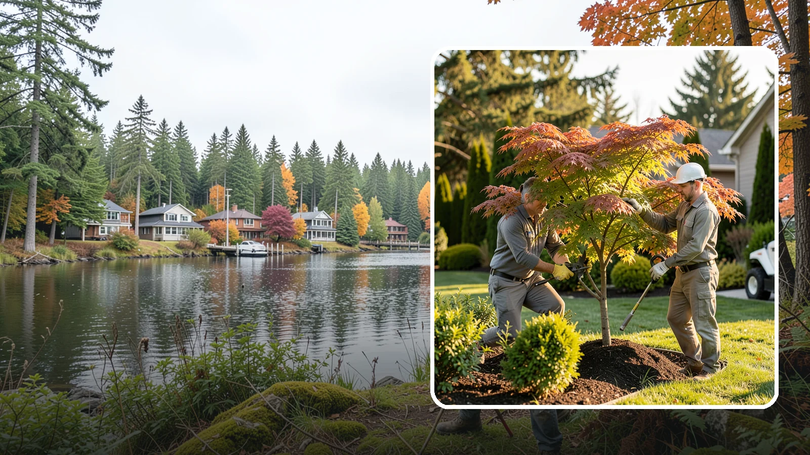 Japanese Maple Pruning in La Conner, Skagit County, WA - Careful, artful pruning that preserves the delicate layered form Japanese maples are prized for.