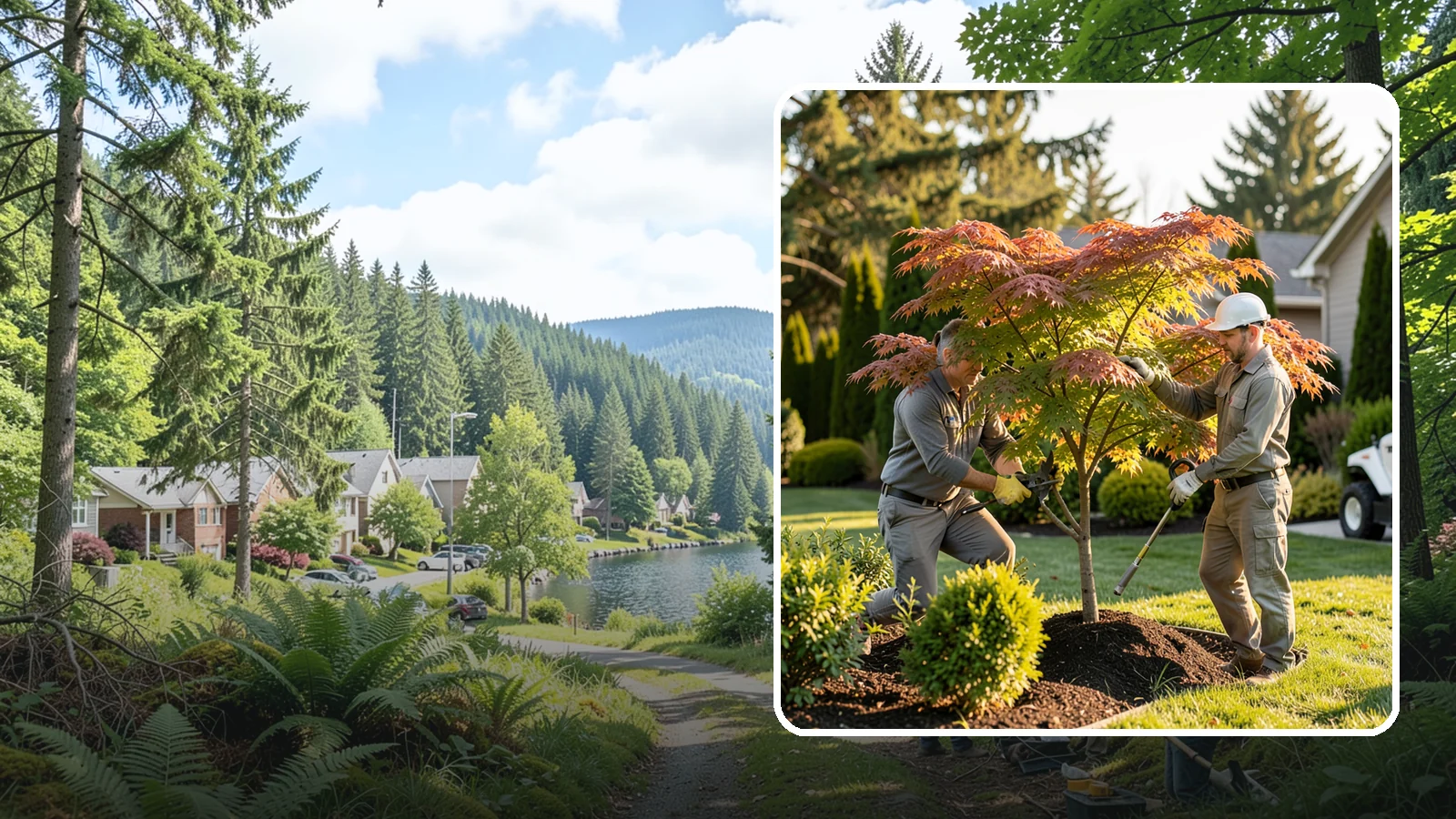 Japanese Maple Pruning in Lake Forest Park, King County, WA - Careful, artful pruning that preserves the delicate layered form Japanese maples are prized for.