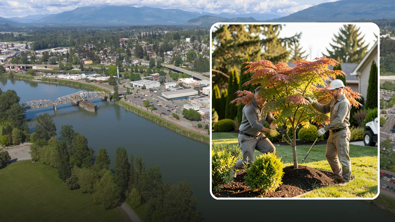 Japanese Maple Pruning in Mount Vernon, Skagit County, WA - Careful, artful pruning that preserves the delicate layered form Japanese maples are prized for.