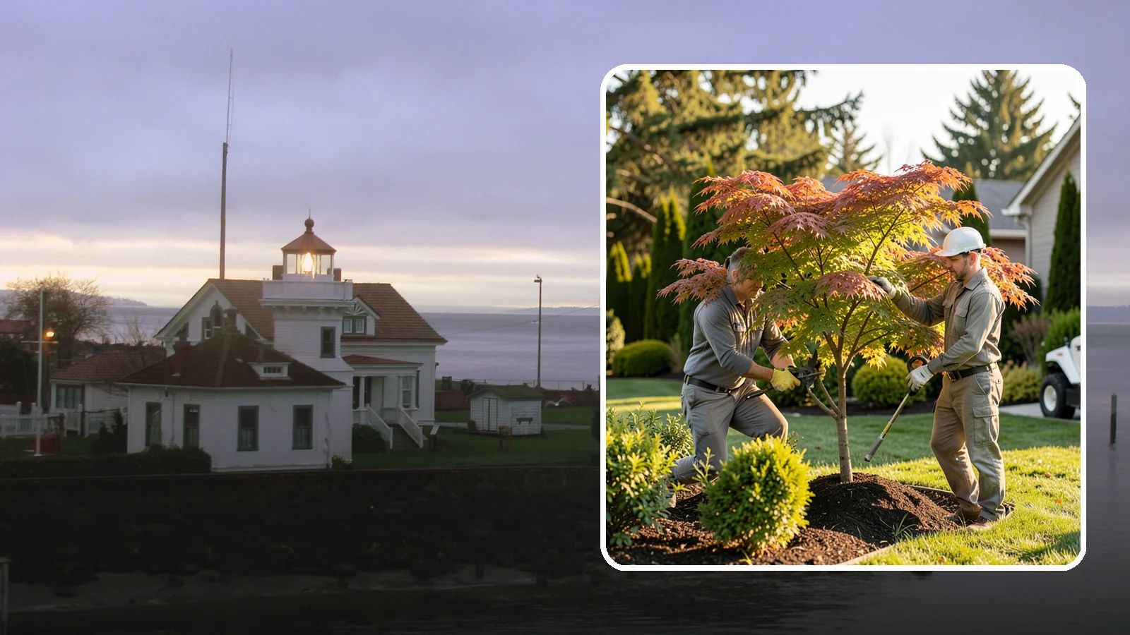 Japanese Maple Pruning in Mukilteo, Snohomish County, WA - Careful, artful pruning that preserves the delicate layered form Japanese maples are prized for.