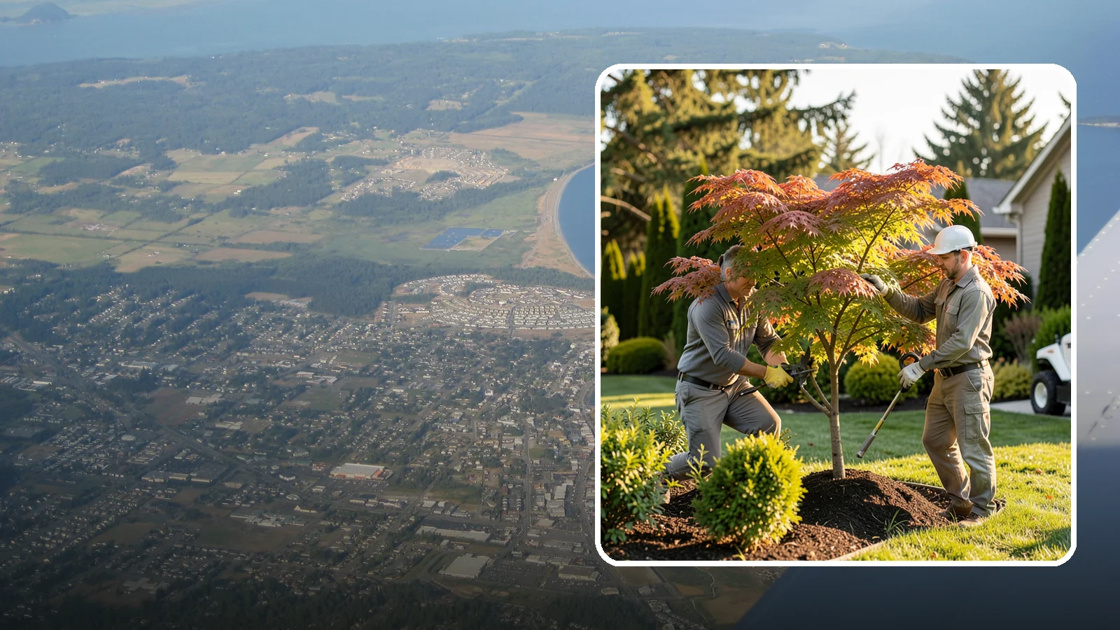 Japanese Maple Pruning in Oak Harbor, Island County, WA - Careful, artful pruning that preserves the delicate layered form Japanese maples are prized for.