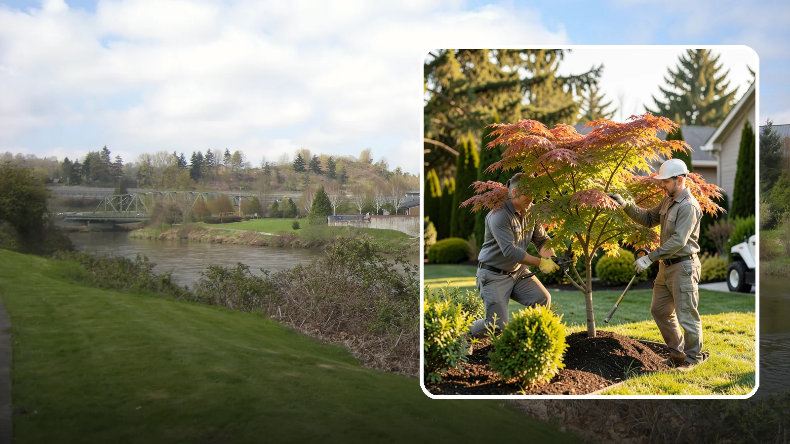 Japanese Maple Pruning in Tukwila, King County, WA - Careful, artful pruning that preserves the delicate layered form Japanese maples are prized for.