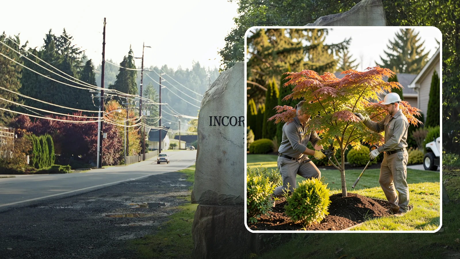 Japanese Maple Pruning in Wilkeson, Pierce County, WA - Careful, artful pruning that preserves the delicate layered form Japanese maples are prized for.