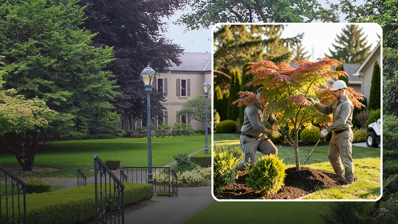 Japanese Maple Pruning in Woodinville, King County, WA - Careful, artful pruning that preserves the delicate layered form Japanese maples are prized for.