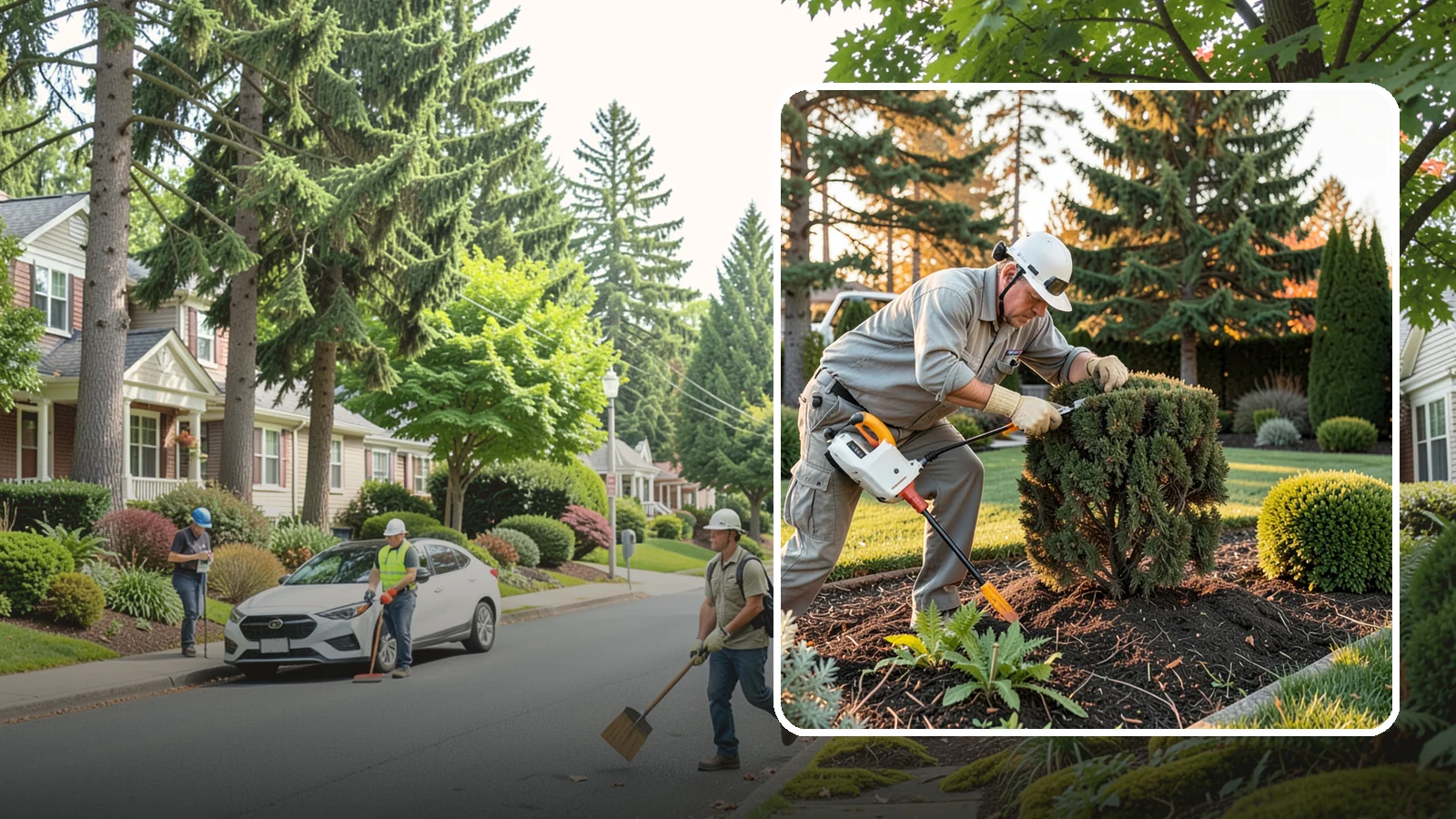 Juniper Pruning in Beaux Arts Village, King County, WA - Careful selective pruning of junipers that respects their no-regrowth-from-old-wood habit to maintain shape and health.