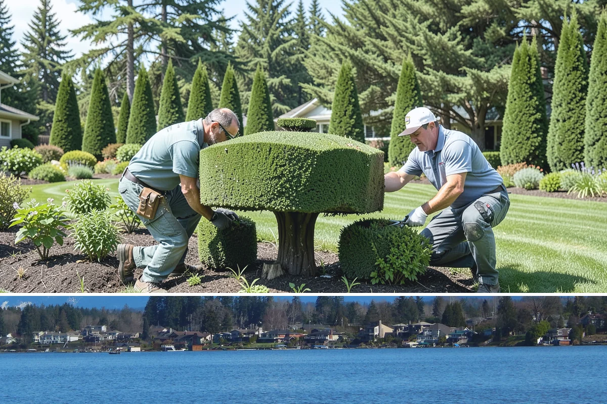 Juniper Pruning in Lake Stevens, Snohomish County, WA - In Western Washington, prune junipers in late winter to early spring, cutting only into green growth since they will not resprout...