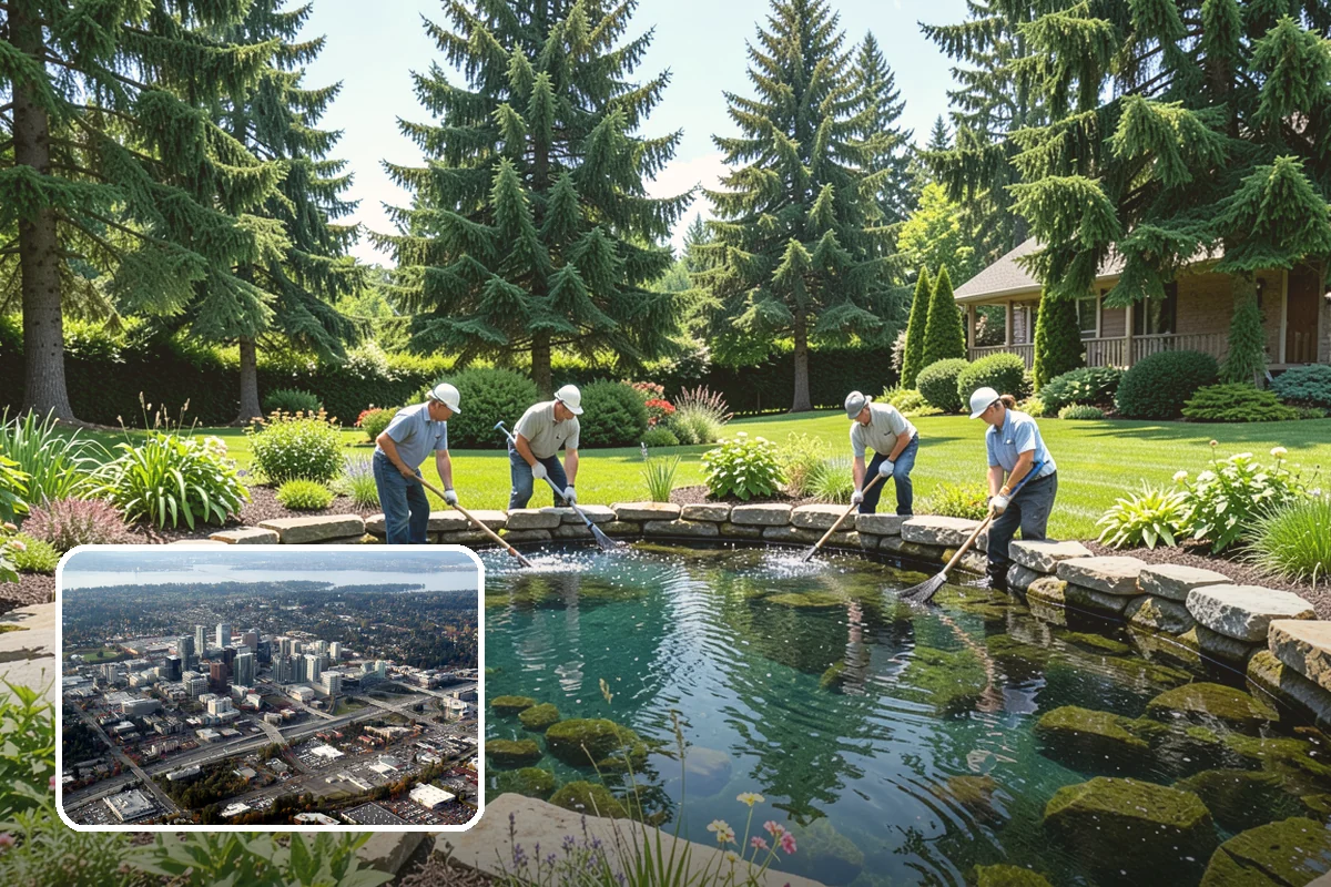Koi Pond Installation in Bellevue, King County, WA - Built specifically for healthy koi