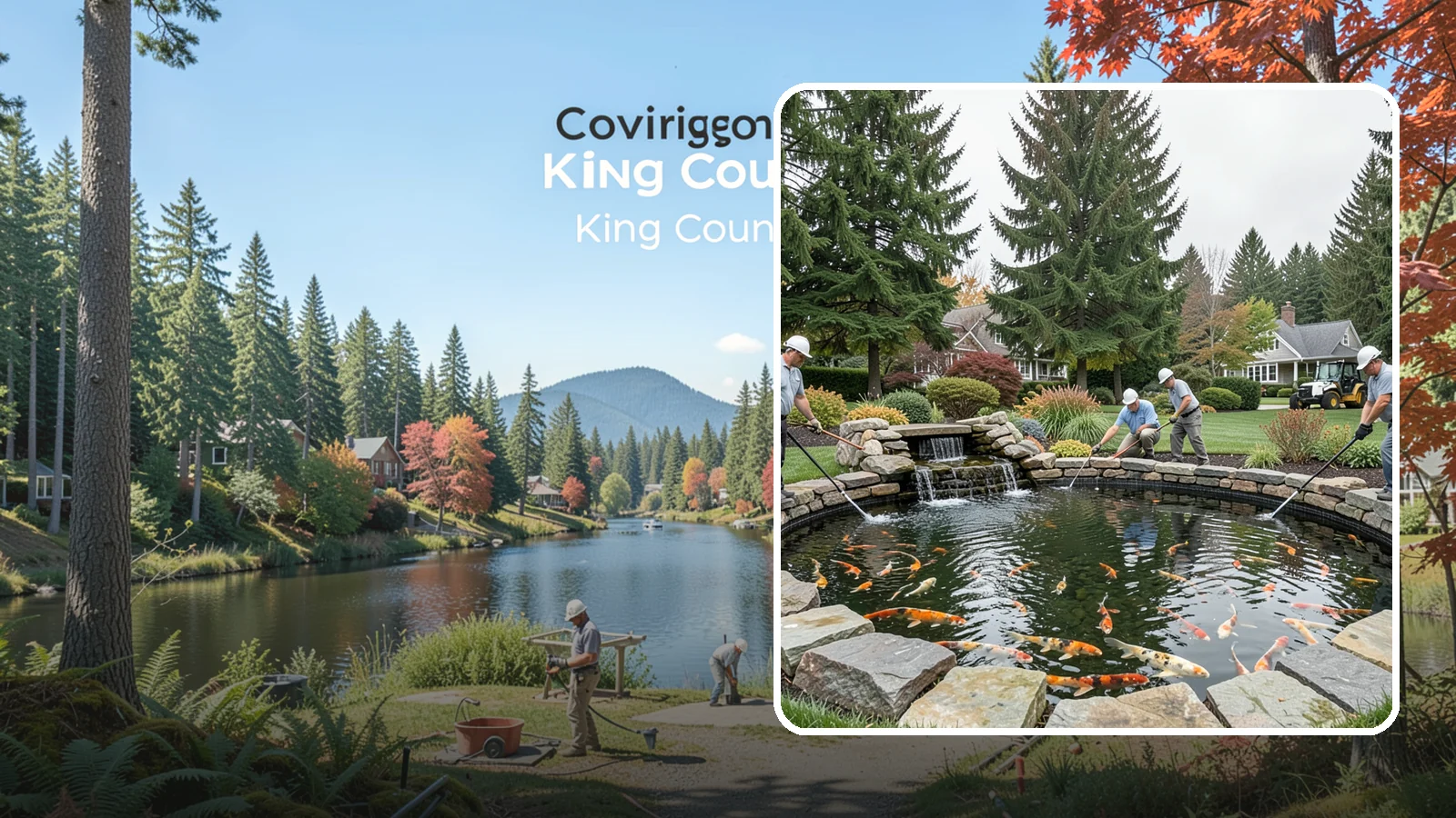 Koi Pond Installation in Covington, King County, WA - Purpose-built koi ponds with the depth, filtration, and aeration that keep koi healthy and thriving.
