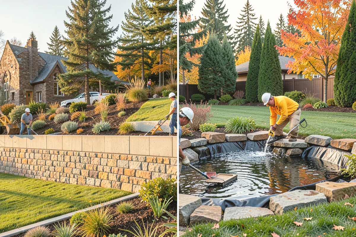 Koi Pond Installation in Covington, King County, WA - Design the koi pond size and depth