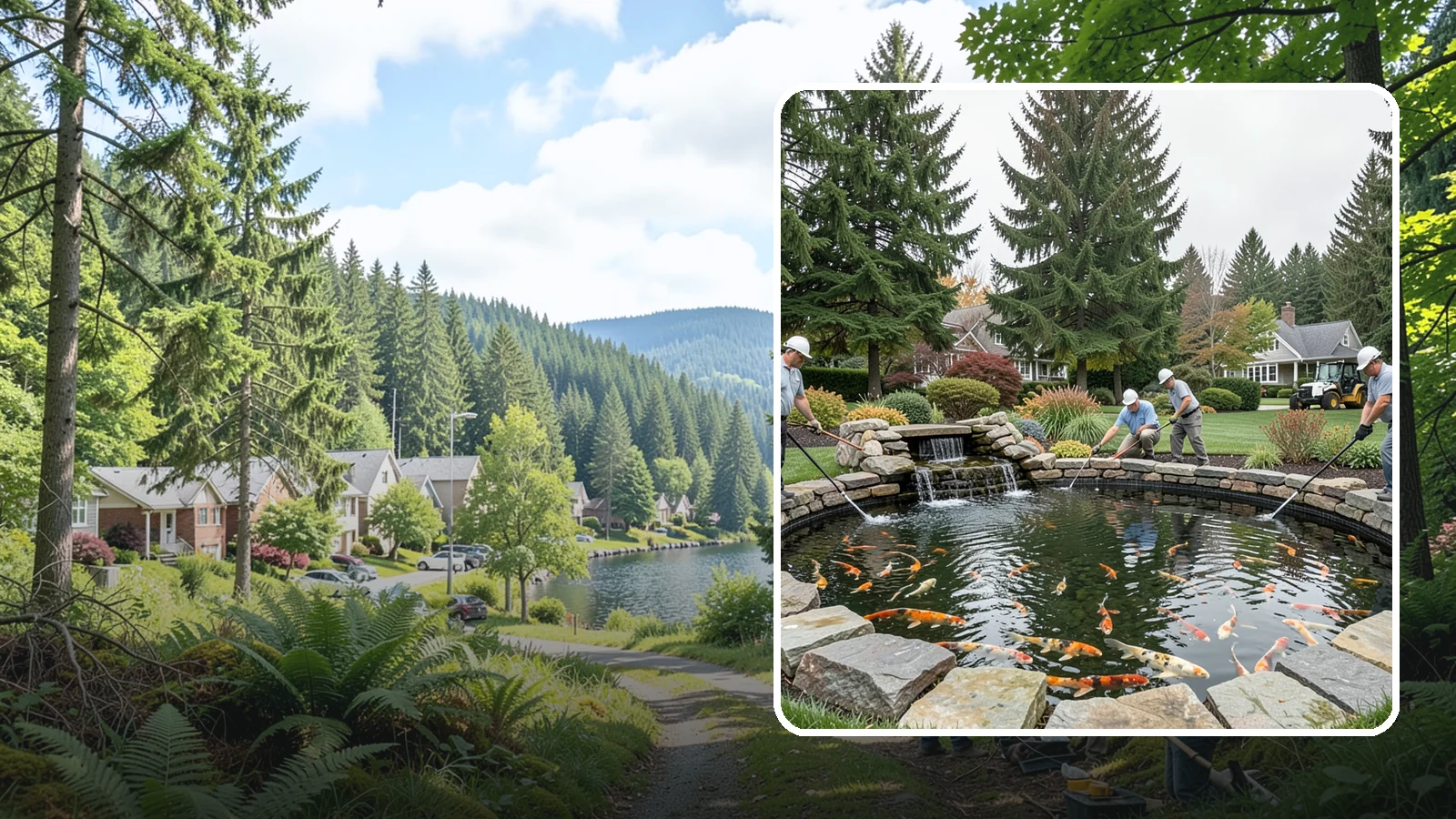 Koi Pond Installation in Lake Forest Park, King County, WA - Purpose-built koi ponds with the depth, filtration, and aeration that keep koi healthy and thriving.