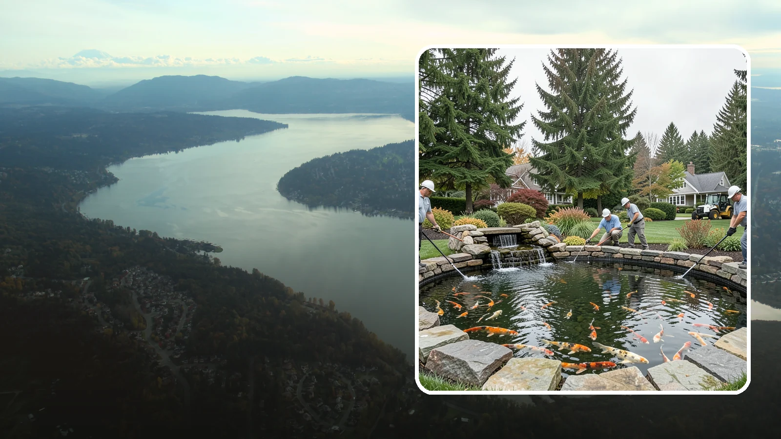 Koi Pond Installation in Sammamish, King County, WA - Purpose-built koi ponds with the depth, filtration, and aeration that keep koi healthy and thriving.
