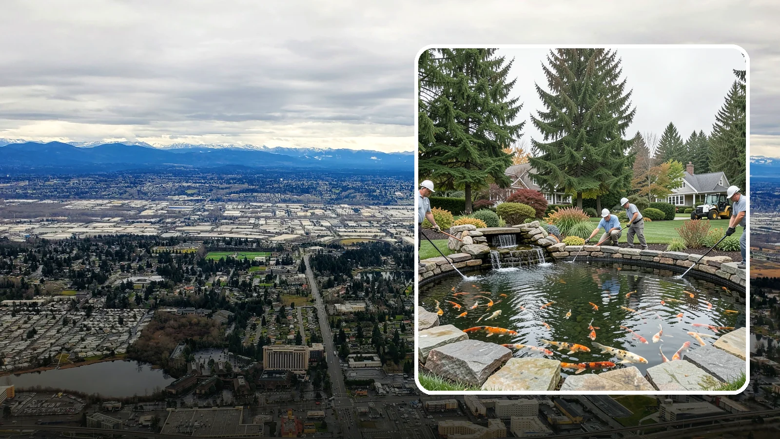 Koi Pond Installation in SeaTac, King County, WA - Purpose-built koi ponds with the depth, filtration, and aeration that keep koi healthy and thriving.