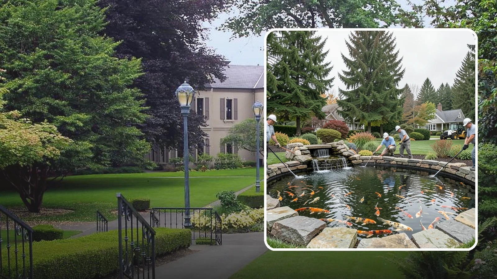 Koi Pond Installation in Woodinville, King County, WA - Purpose-built koi ponds with the depth, filtration, and aeration that keep koi healthy and thriving.