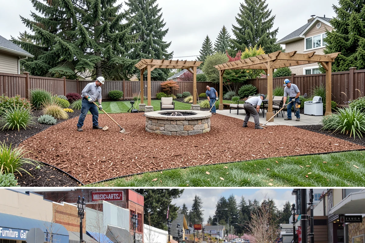 Land Clearing in Bothell, King County, WA - Best done in drier conditions.