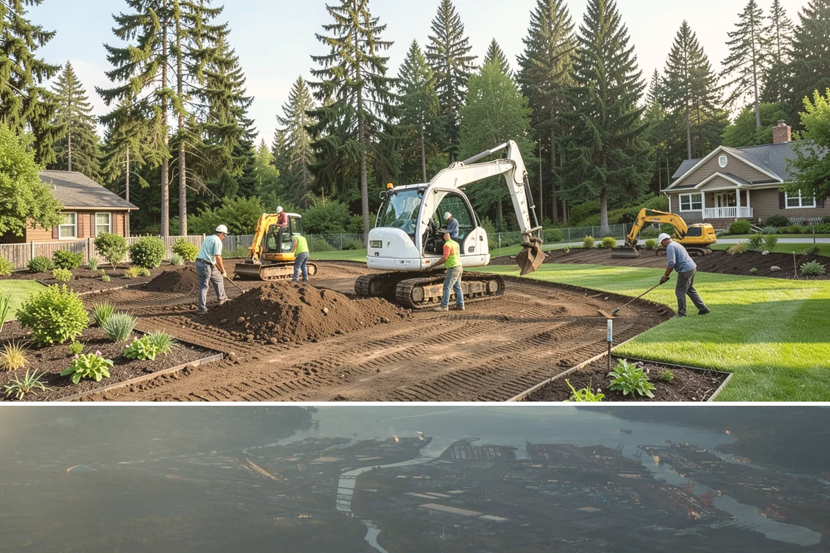 Land Clearing in Fife, Pierce County, WA - Best done in drier conditions.