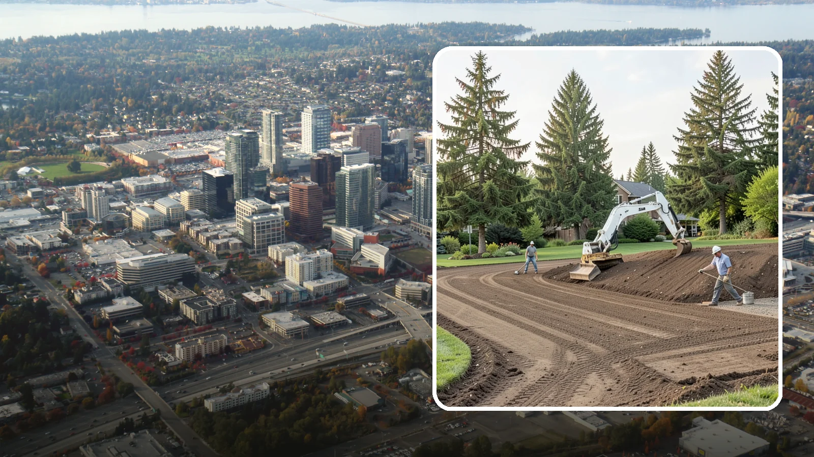 Land Grading in Bellevue, King County, WA - Professional grading that shapes your land for proper drainage, level building surfaces, and a usable yard.