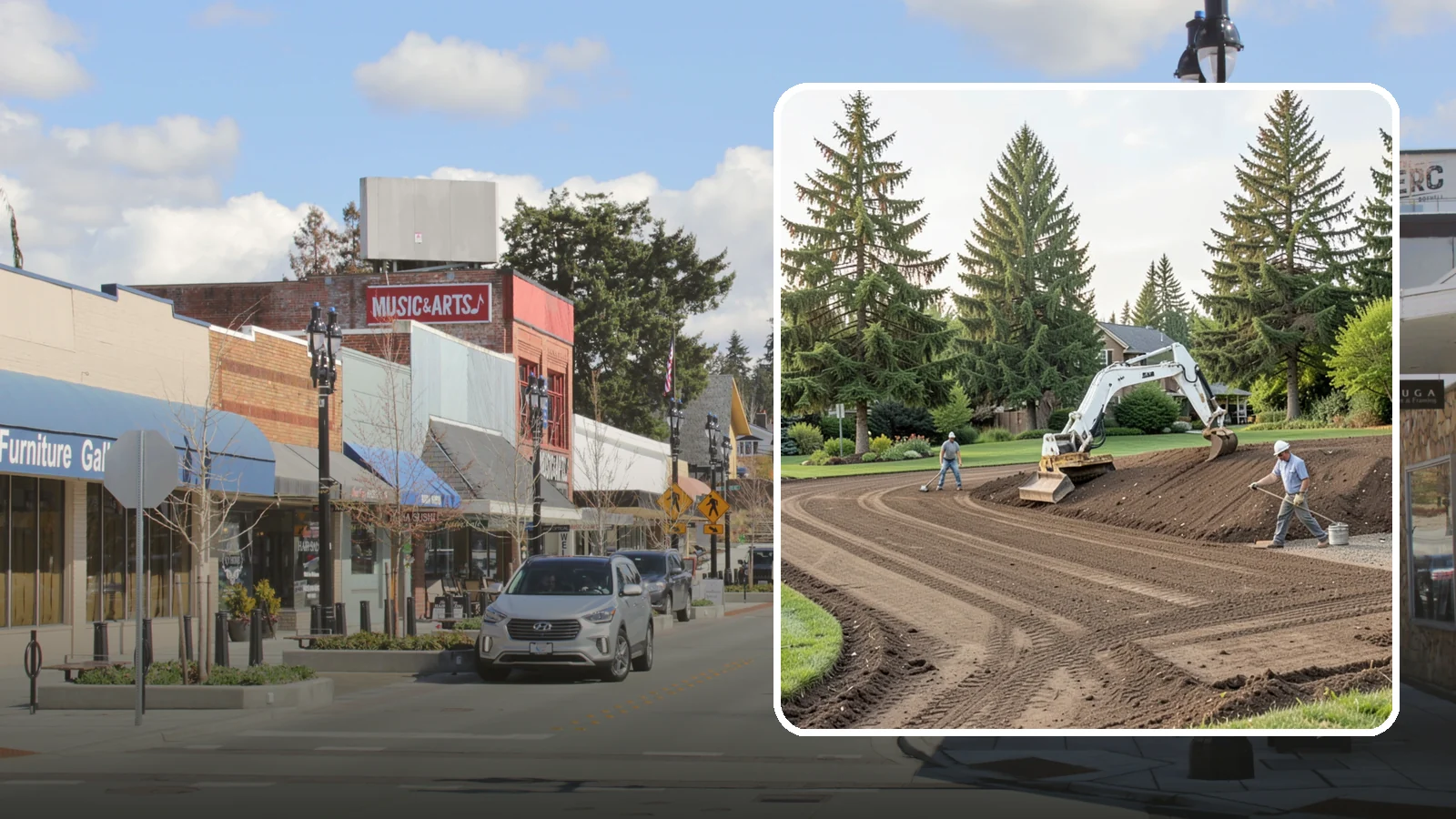 Land Grading in Bothell, King County, WA - Professional grading that shapes your land for proper drainage, level building surfaces, and a usable yard.