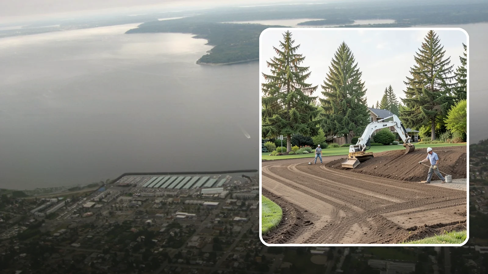 Land Grading in Des Moines, King County, WA - Professional grading that shapes your land for proper drainage, level building surfaces, and a usable yard.