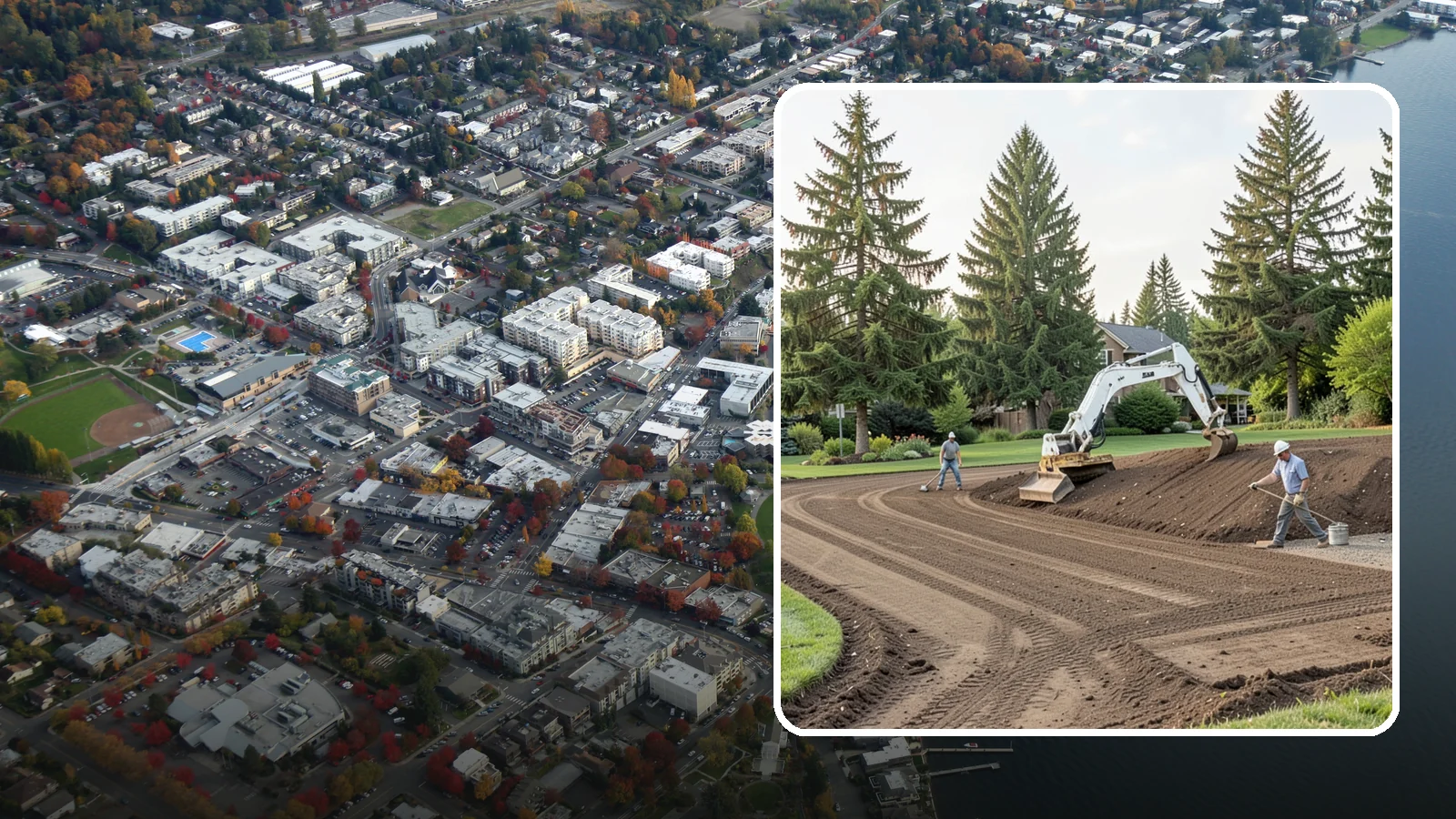 Land Grading in Kirkland, King County, WA - Professional grading that shapes your land for proper drainage, level building surfaces, and a usable yard.