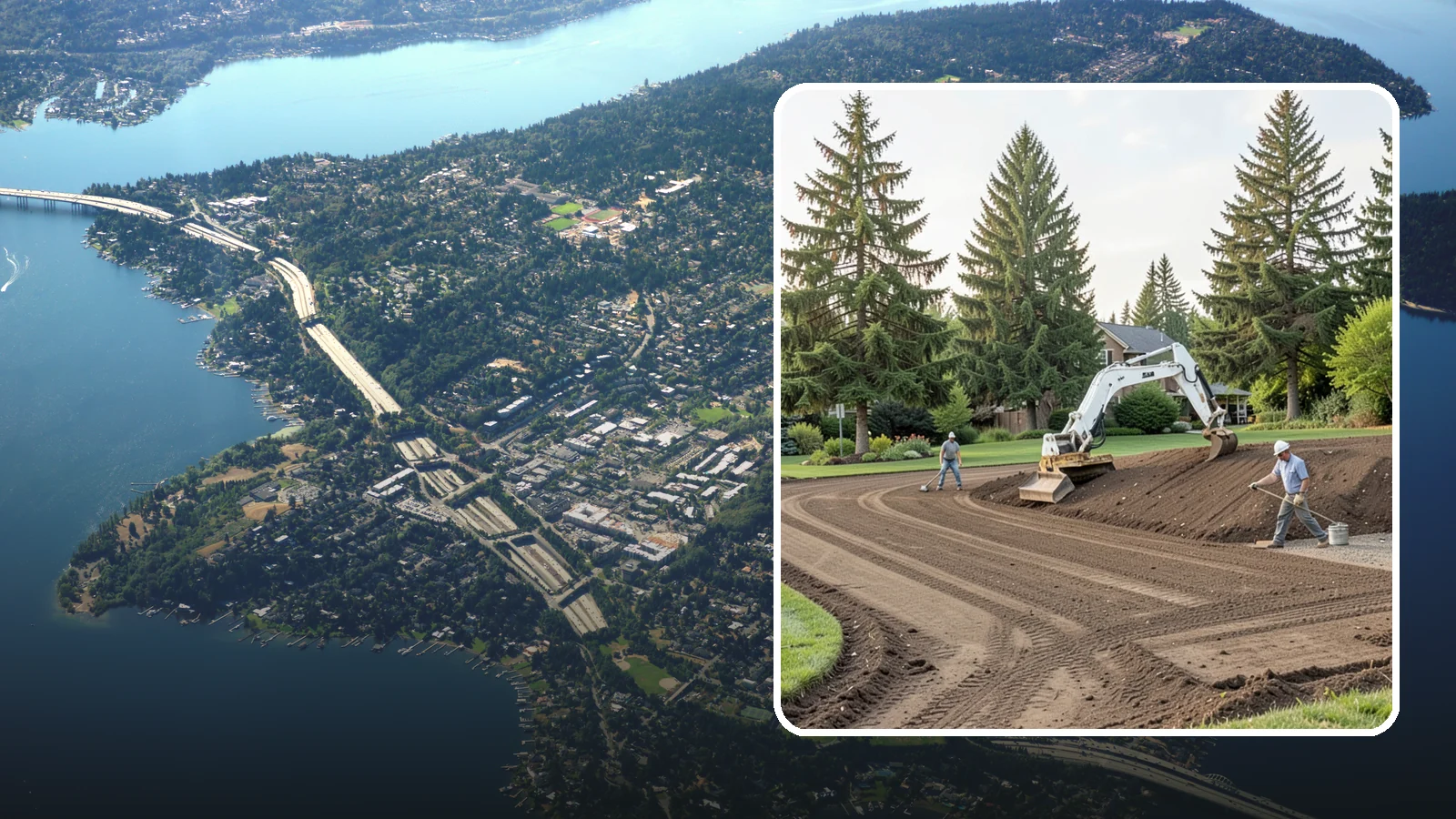 Land Grading in Mercer Island, King County, WA - Professional grading that shapes your land for proper drainage, level building surfaces, and a usable yard.