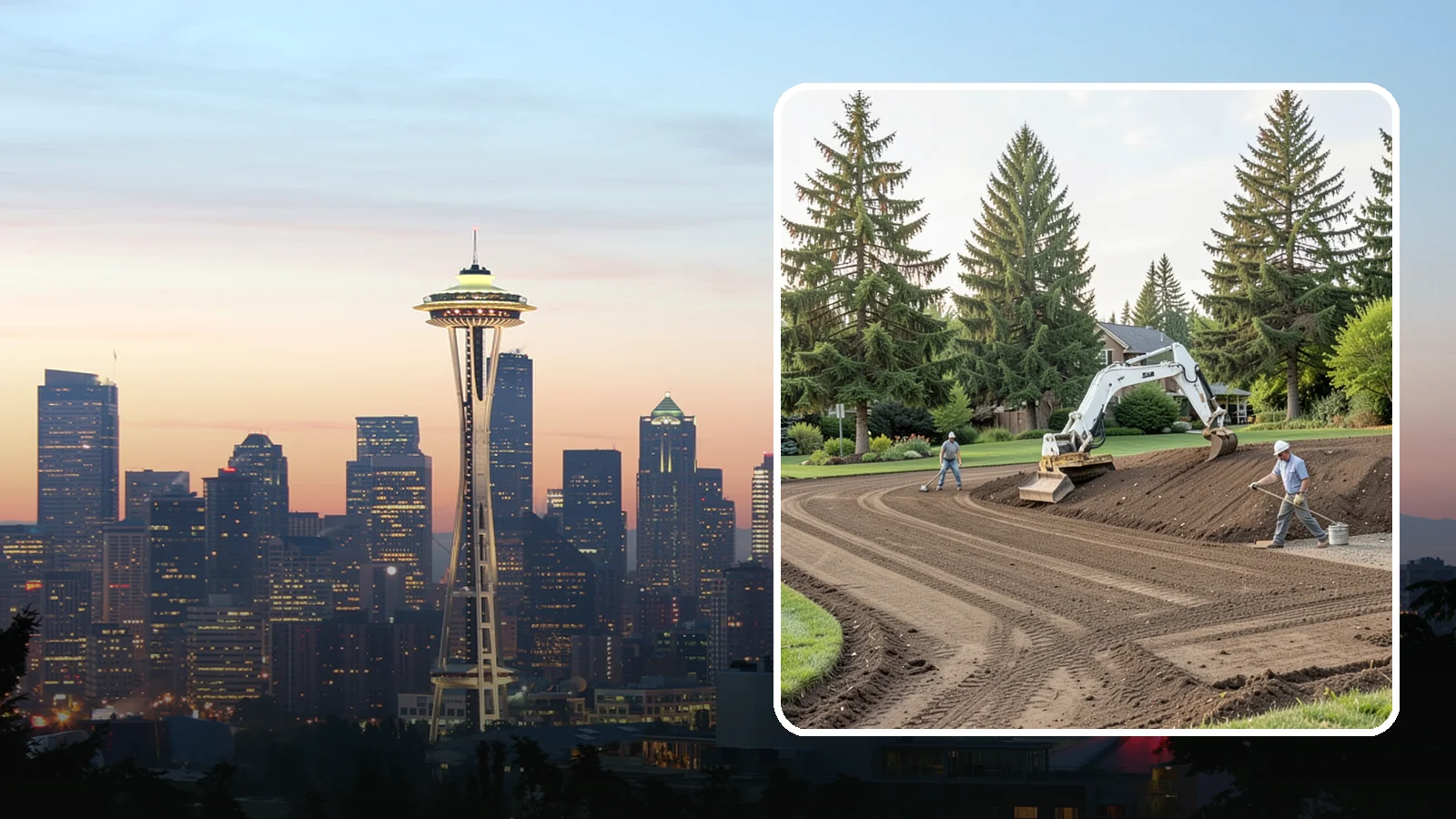 Land Grading in Seattle, King County, WA - Professional grading that shapes your land for proper drainage, level building surfaces, and a usable yard.