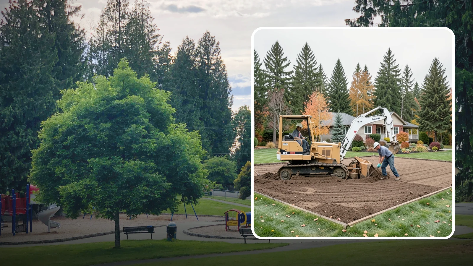 Land Leveling in Bonney Lake, Pierce County, WA - Land leveling that flattens uneven ground into smooth, usable, level surfaces for lawns, play, and building.
