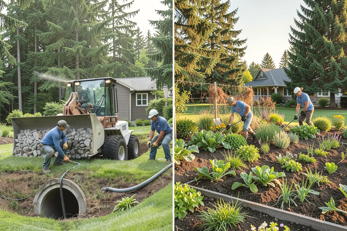 Land Leveling in Covington, King County, WA - Survey the area and target level