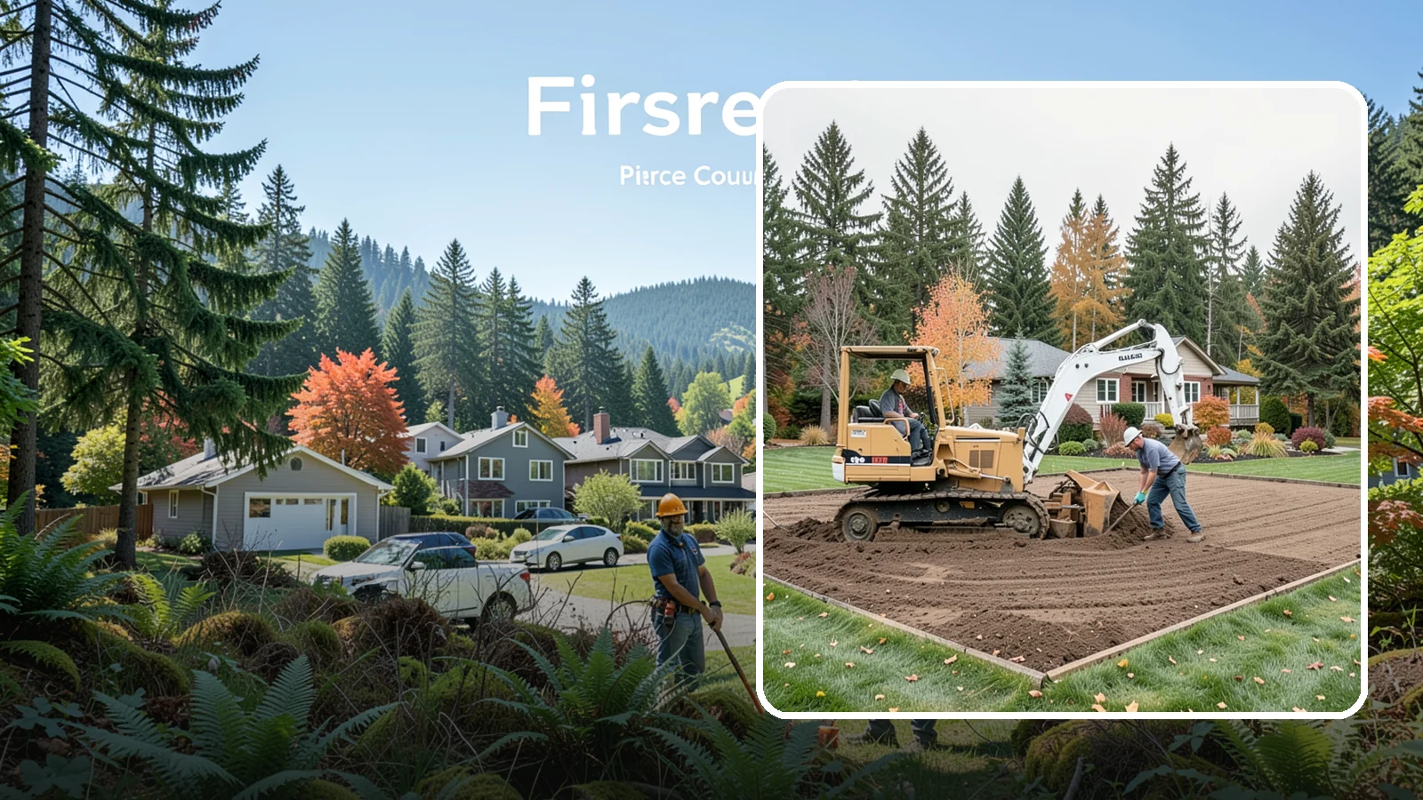Land Leveling in Fircrest, Pierce County, WA - Land leveling that flattens uneven ground into smooth, usable, level surfaces for lawns, play, and building.