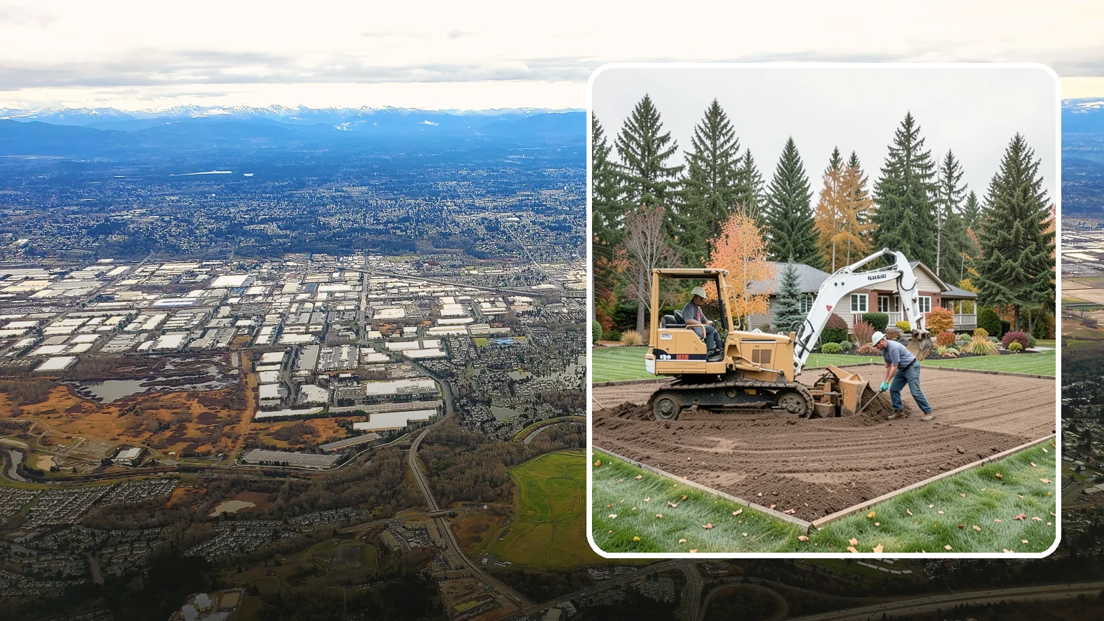 Land Leveling in Kent, King County, WA - Land leveling that flattens uneven ground into smooth, usable, level surfaces for lawns, play, and building.