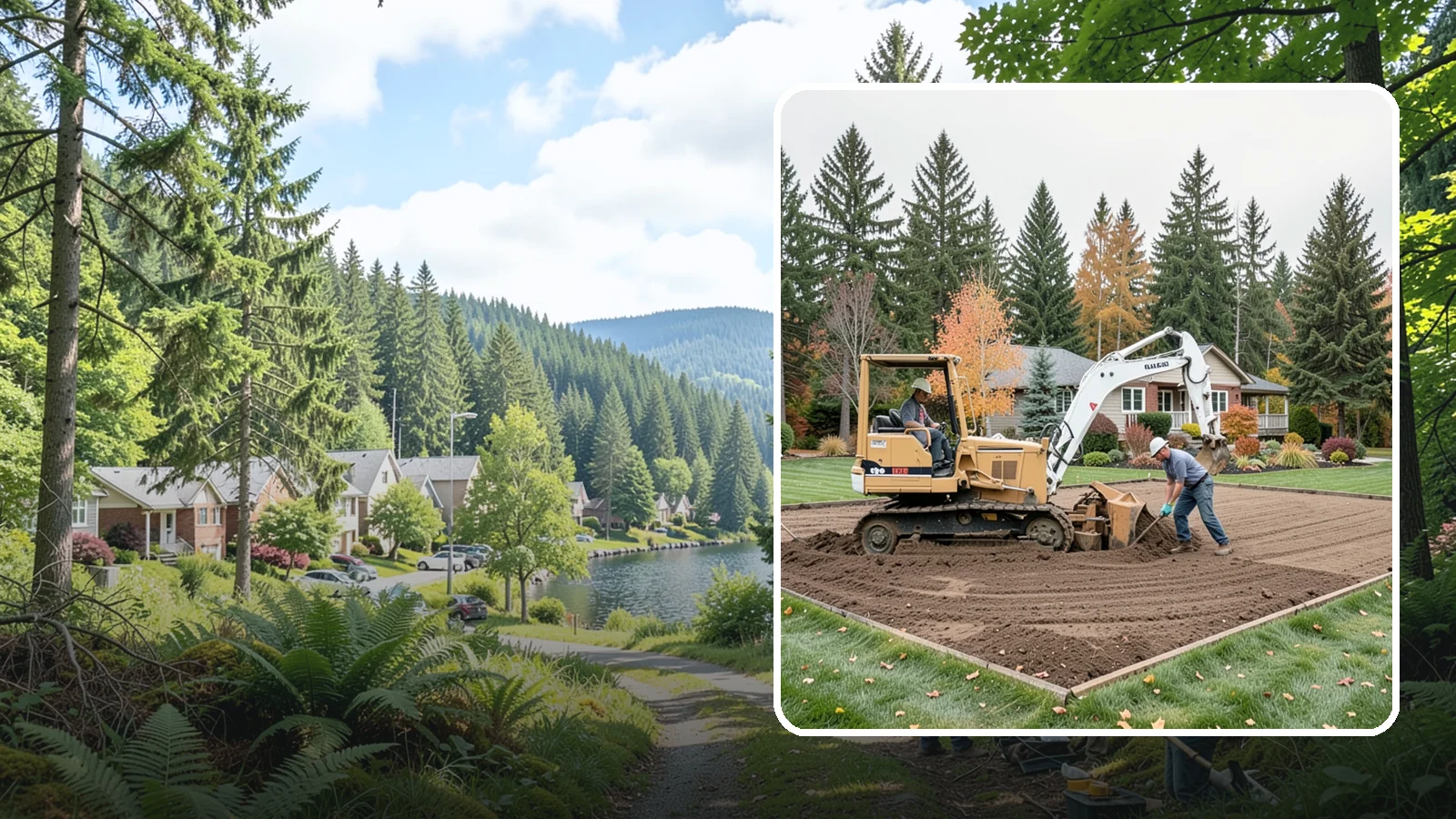 Land Leveling in Lake Forest Park, King County, WA - Land leveling that flattens uneven ground into smooth, usable, level surfaces for lawns, play, and building.