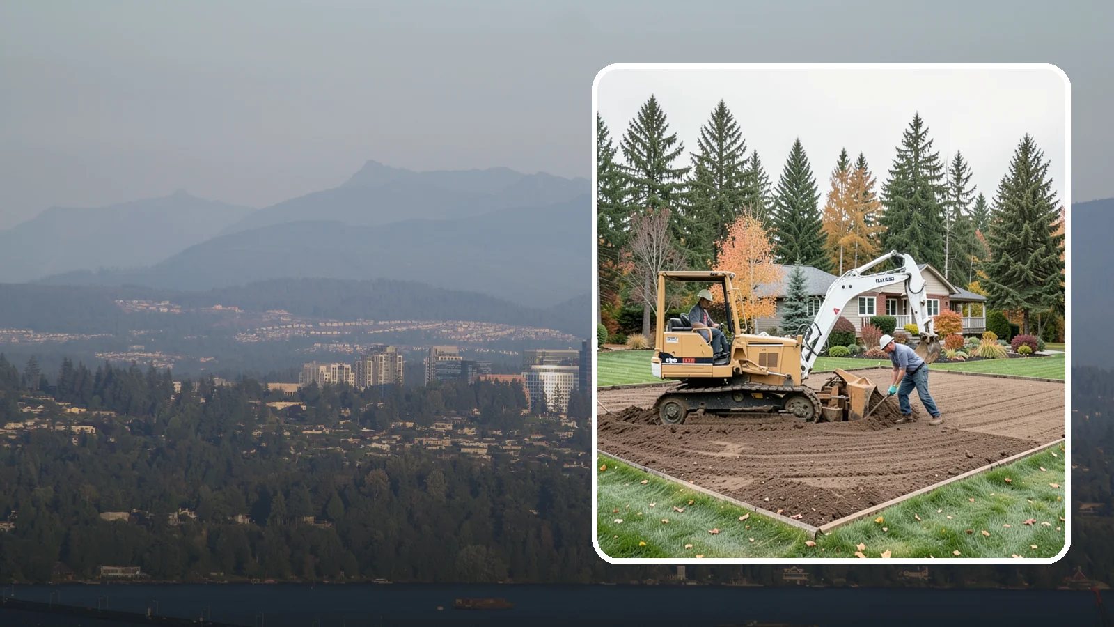 Land Leveling in Medina, King County, WA - Land leveling that flattens uneven ground into smooth, usable, level surfaces for lawns, play, and building.