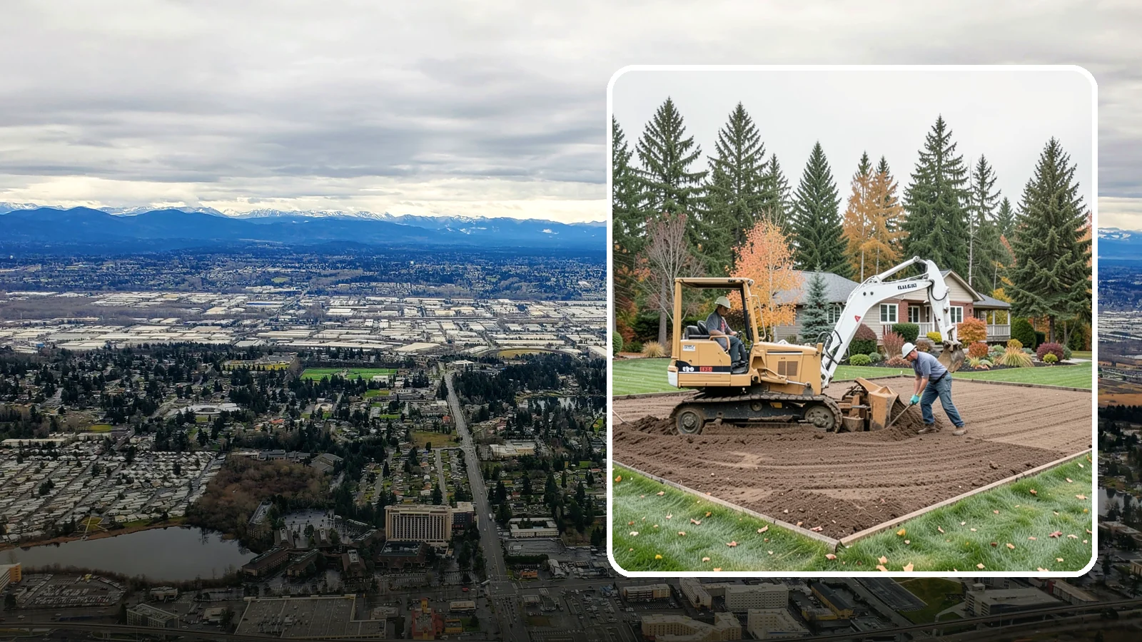 Land Leveling in SeaTac, King County, WA - Land leveling that flattens uneven ground into smooth, usable, level surfaces for lawns, play, and building.