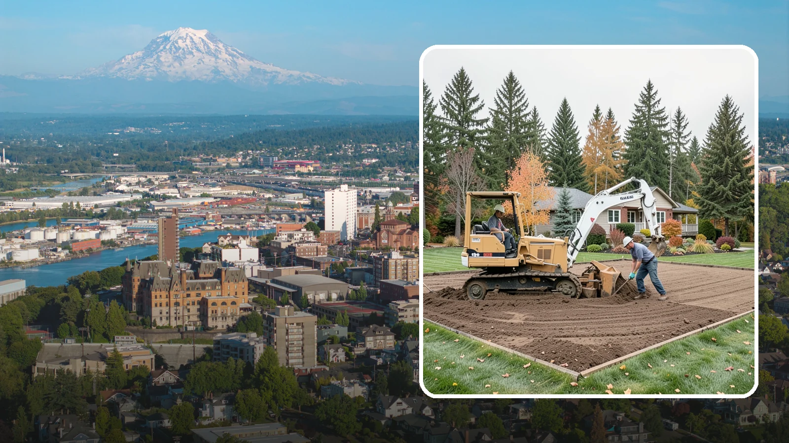 Land Leveling in Tacoma, Pierce County, WA - Land leveling that flattens uneven ground into smooth, usable, level surfaces for lawns, play, and building.