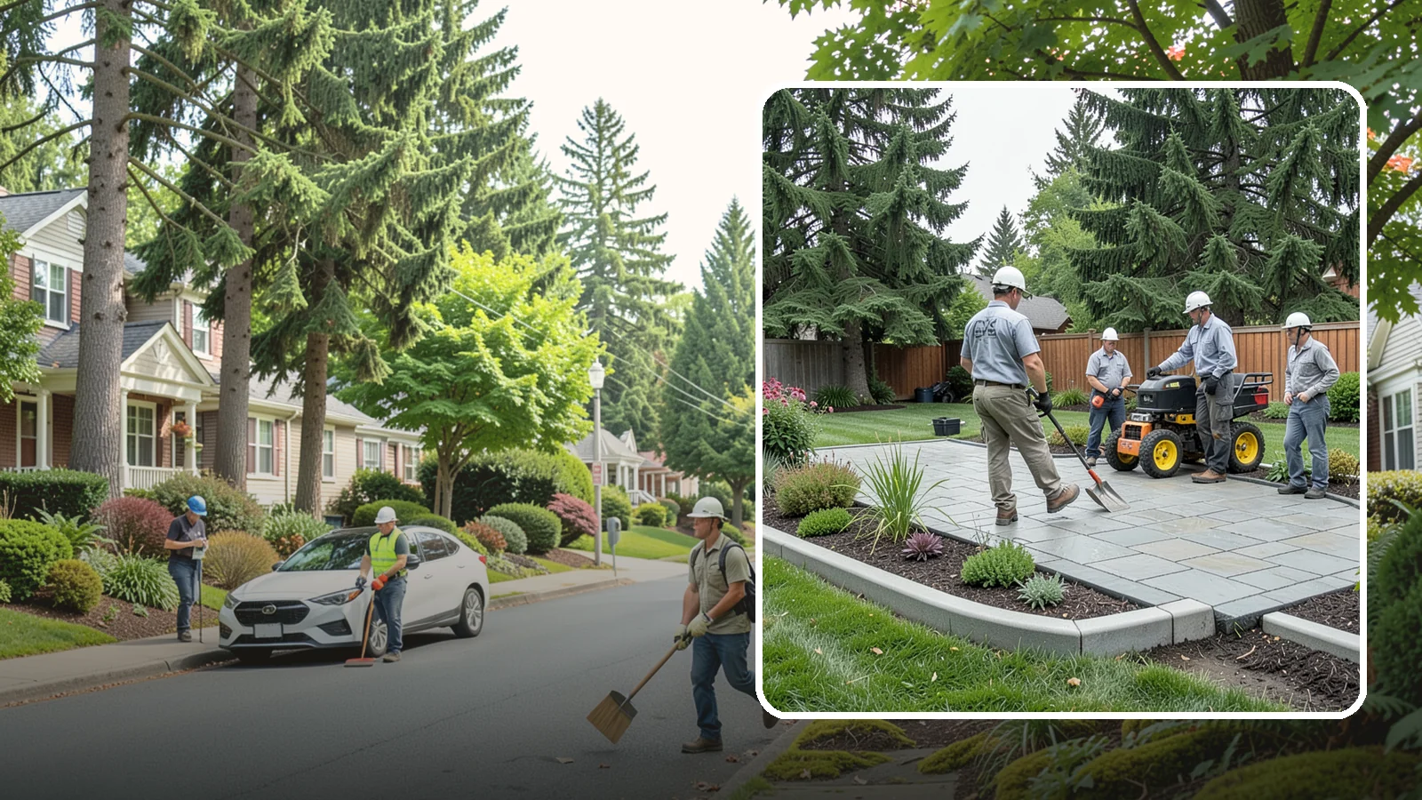 Landscape Curbing in Beaux Arts Village, King County, WA - Continuous decorative concrete curbing that defines beds and borders with a clean, permanent edge.