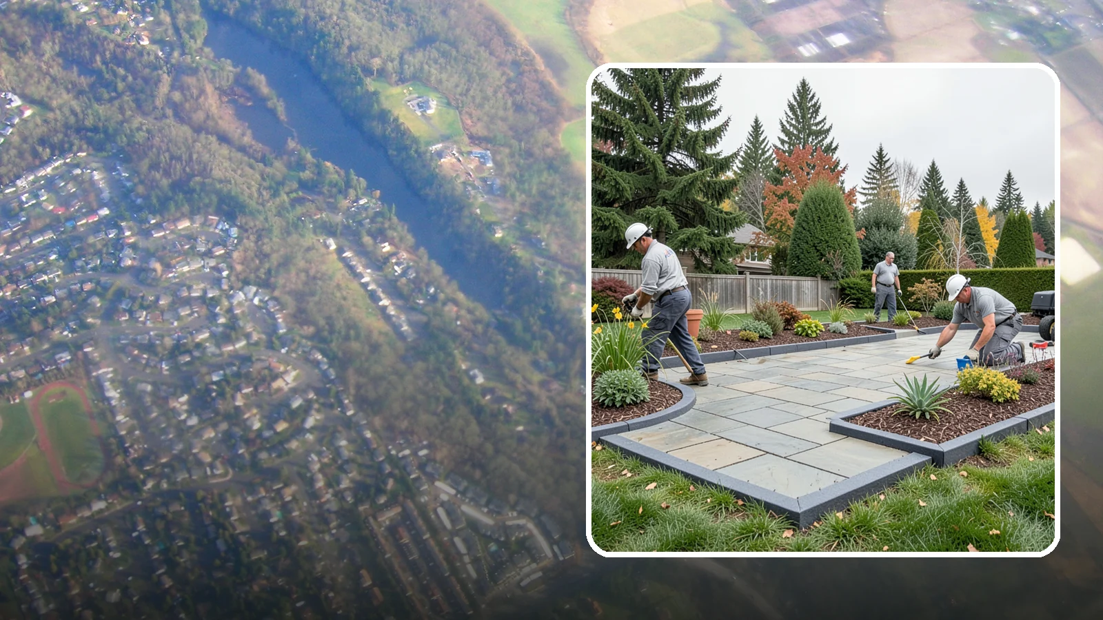 Landscape Edging Installation in Algona, King County, WA - Clean, durable edging installed to define beds, contain mulch and rock, and keep grass out.