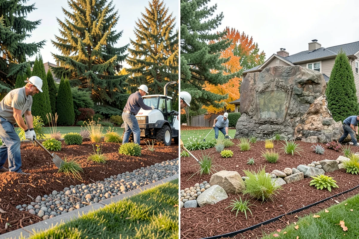 Landscape Edging Installation in Arlington, Snohomish County, WA - Lay out the edge lines along beds