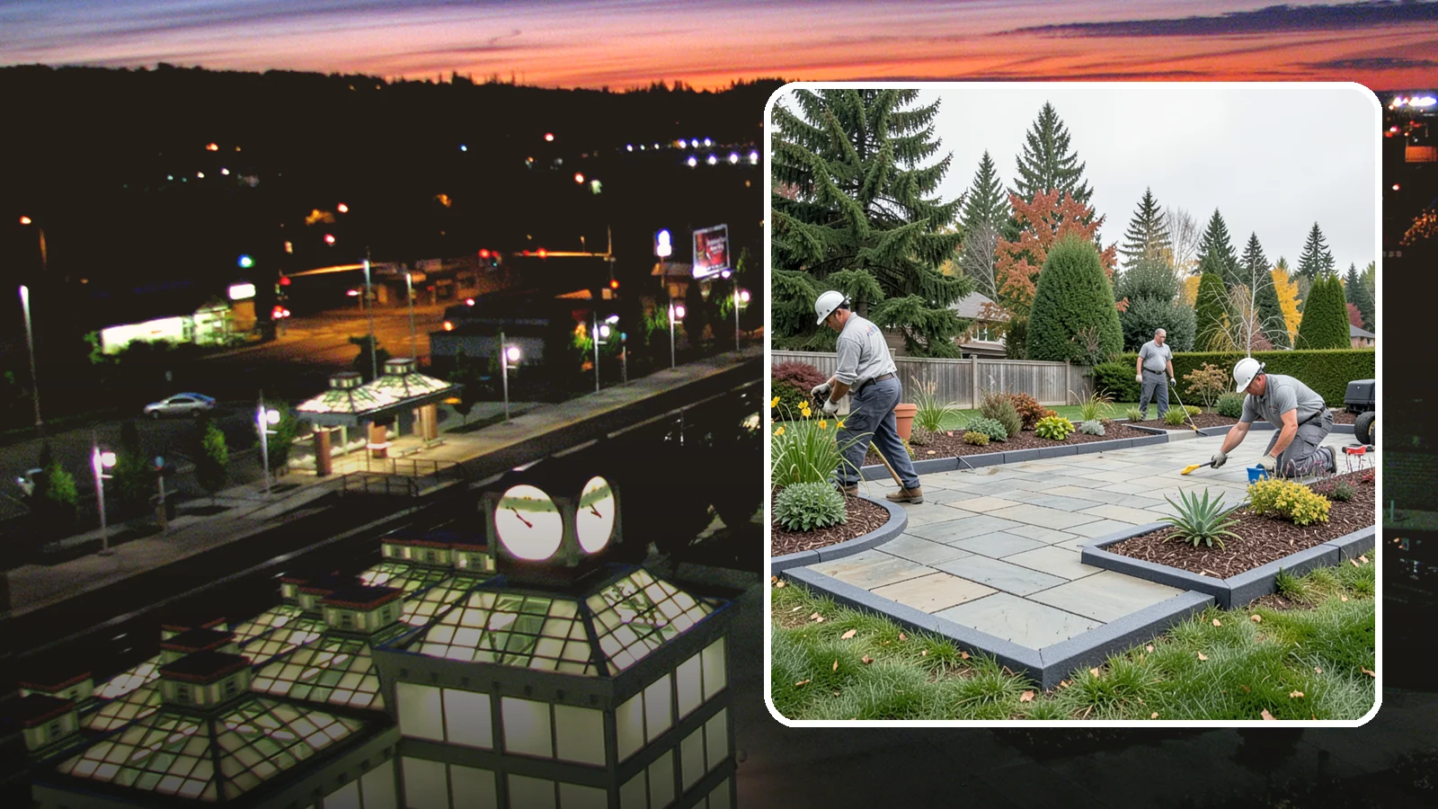 Landscape Edging Installation in Auburn, King County, WA - Clean, durable edging installed to define beds, contain mulch and rock, and keep grass out.