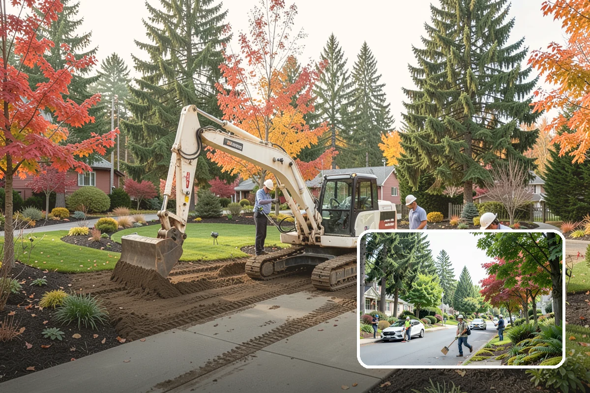 Landscape Edging Installation in Beaux Arts Village, King County, WA - Crisp, defined lines between lawn and beds