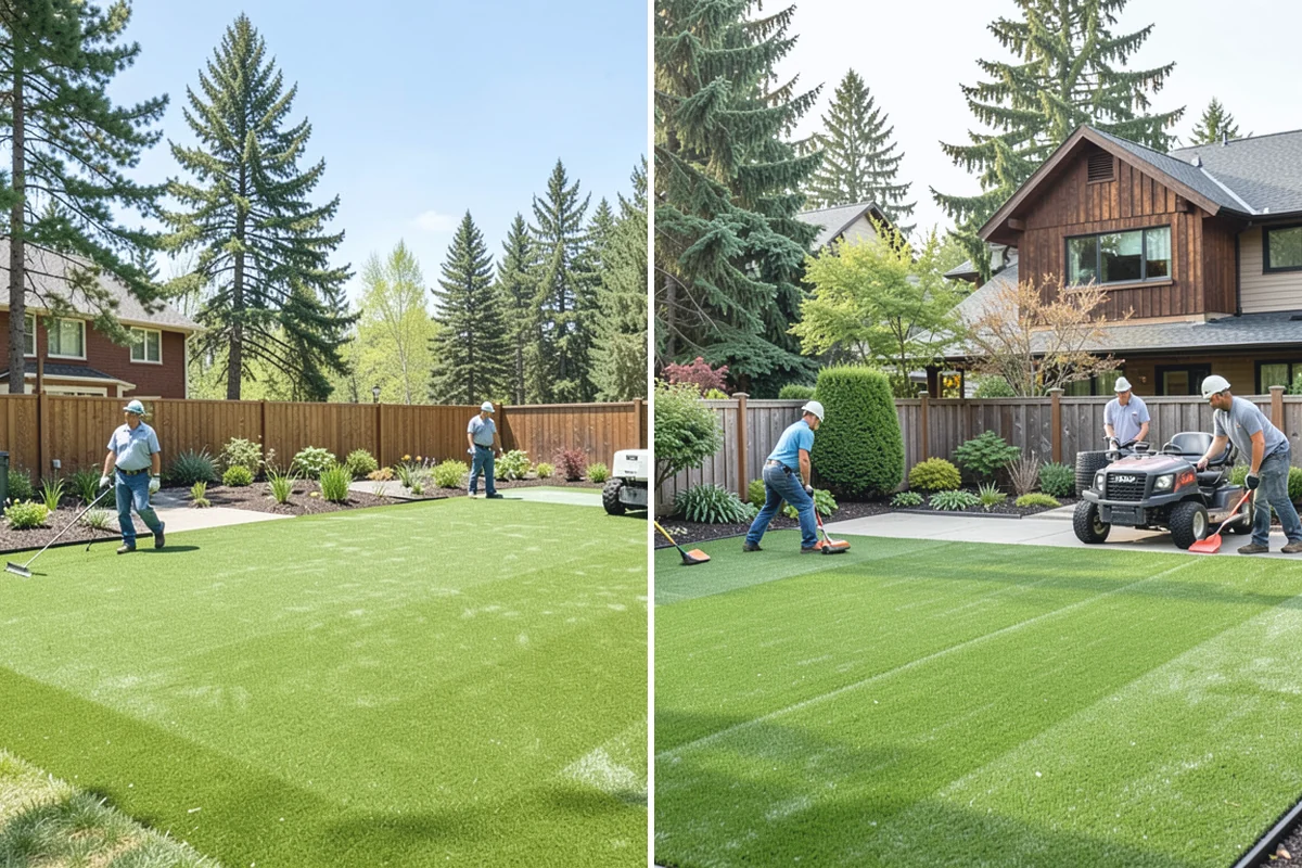 Landscape Edging Installation in Bonney Lake, Pierce County, WA - Lay out the edge lines along beds