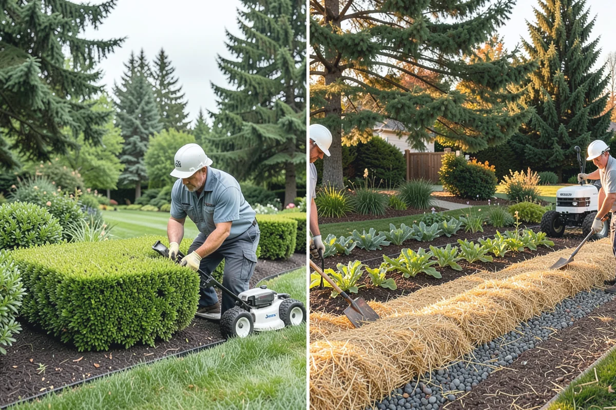 Landscape Edging Installation in Buckley, Pierce County, WA - Lay out the edge lines along beds