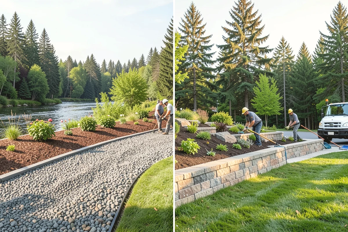 Landscape Edging Installation in Carbonado, Pierce County, WA - Lay out the edge lines along beds