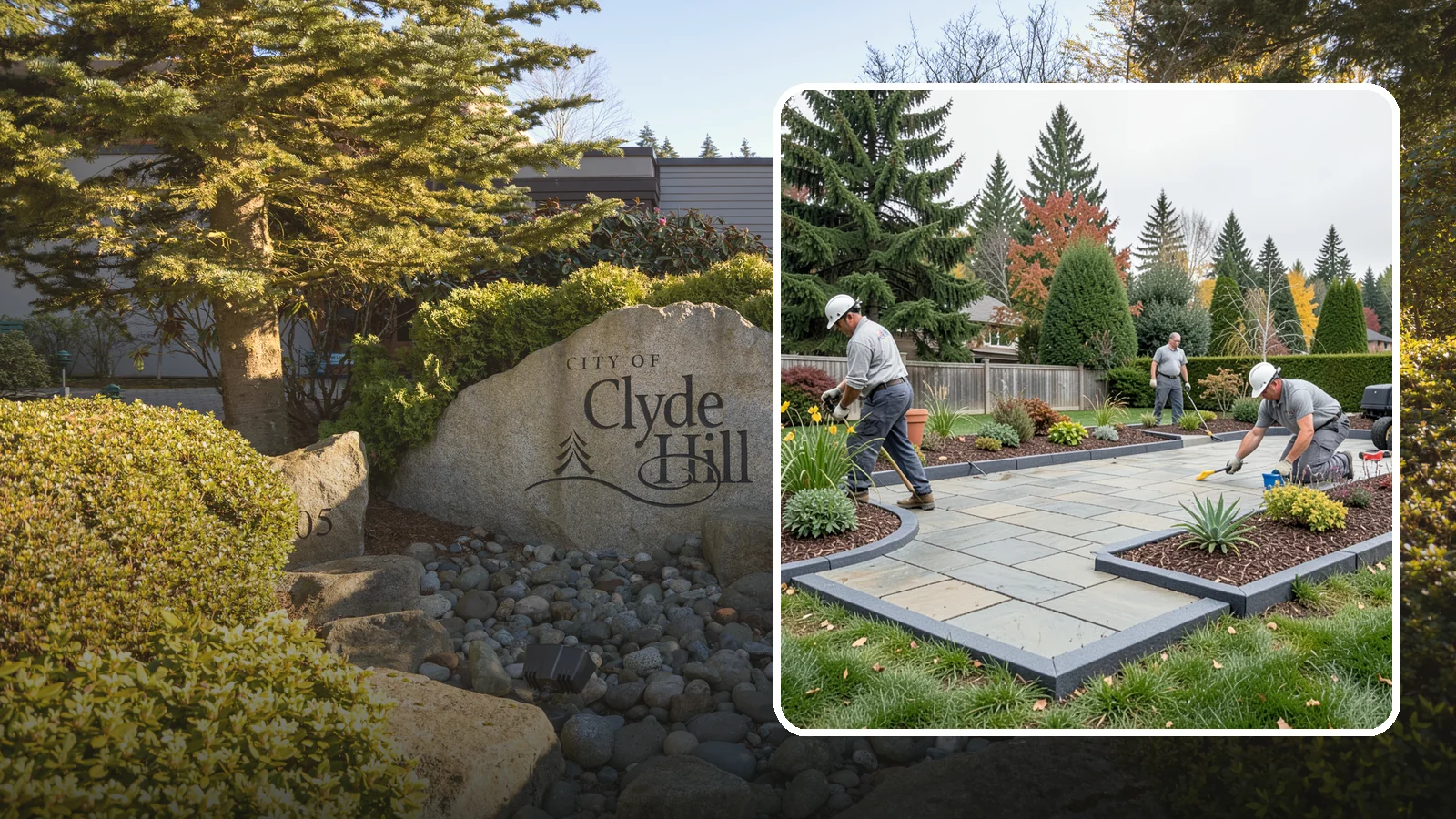 Landscape Edging Installation in Clyde Hill, King County, WA - Clean, durable edging installed to define beds, contain mulch and rock, and keep grass out.