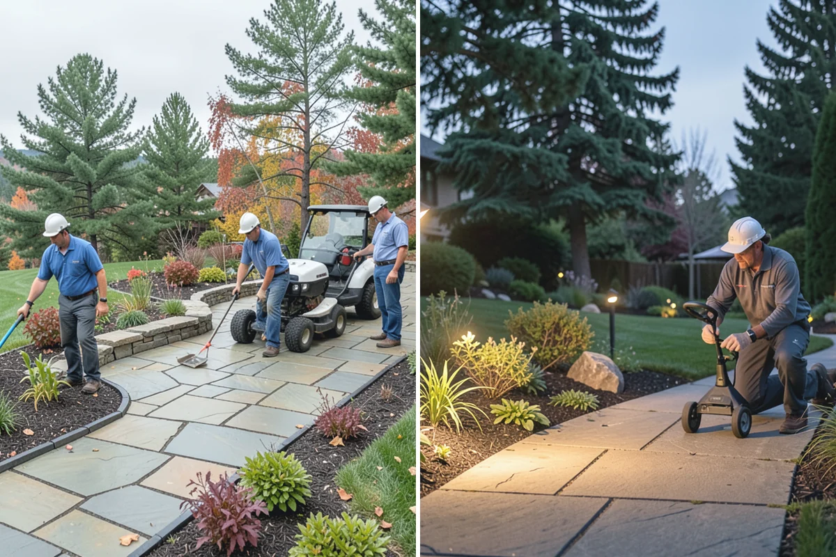 Landscape Edging Installation in Coupeville, Island County, WA - Lay out the edge lines along beds