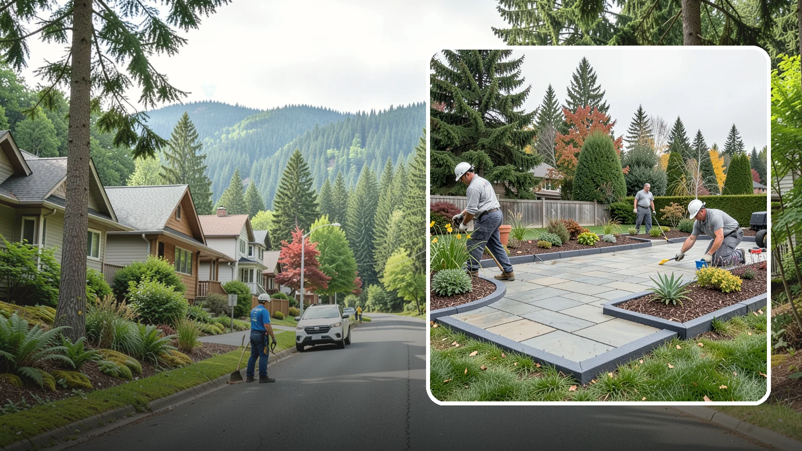 Landscape Edging Installation in Darrington, Snohomish County, WA - Clean, durable edging installed to define beds, contain mulch and rock, and keep grass out.