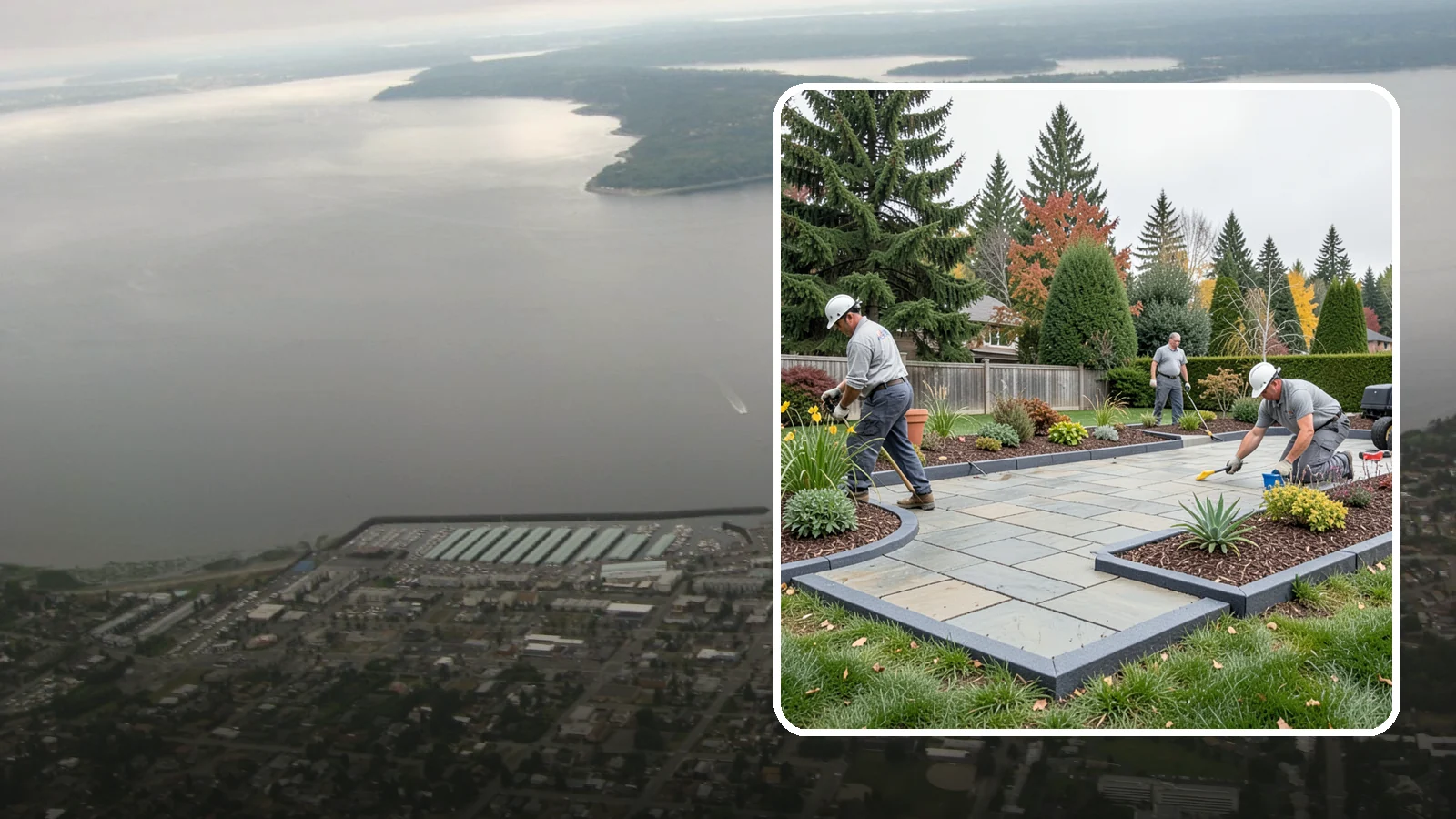 Landscape Edging Installation in Des Moines, King County, WA - Clean, durable edging installed to define beds, contain mulch and rock, and keep grass out.
