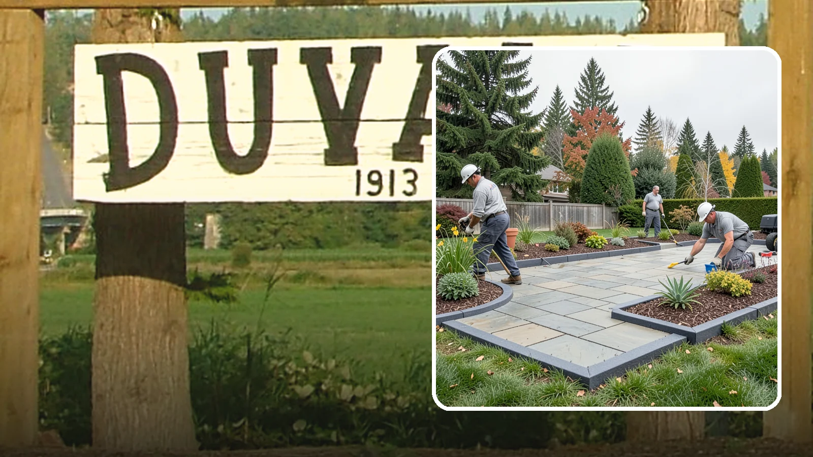 Landscape Edging Installation in Duvall, King County, WA - Clean, durable edging installed to define beds, contain mulch and rock, and keep grass out.
